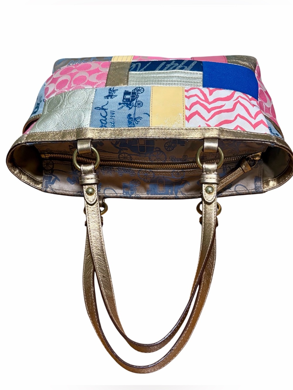 Coach Y2K Patchwork Signature Shoulder Bag Multicolor - Picture 11 of 12